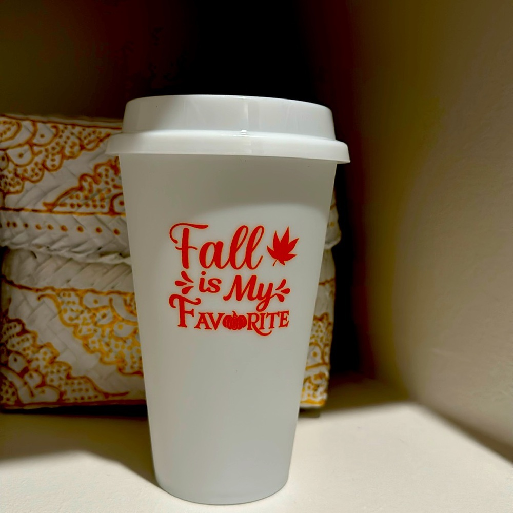 Unbranded fall coffee travel cup